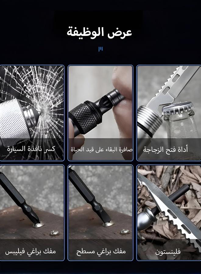 مجموعة مجارف خارجية قابلة للطي متعددة الوظائف - أداة محمولة للتخييم أو البستنة تتميز بمقبض قابل للتعديل ومفك براغي ومجموعة أدوات وحقيبة تخزين متينة. مناسبة لمختلف الاستخدامات بما في ذلك البستنة والزراعة وتسلق الجبال ومعدات البقاء على قيد الحياة. - Image 4